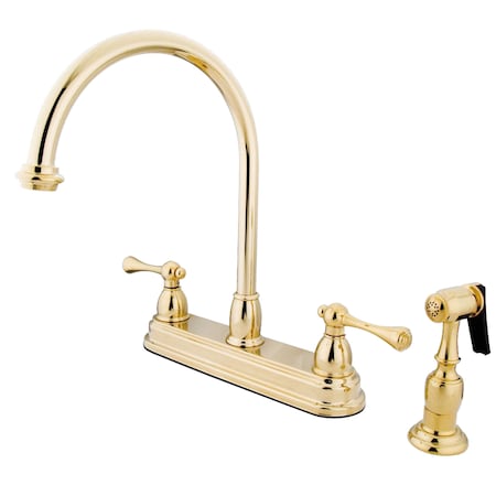 Kingston Brass Vintage Centerset Kitchen Faucet, Polished Brass KB3752BLBS
